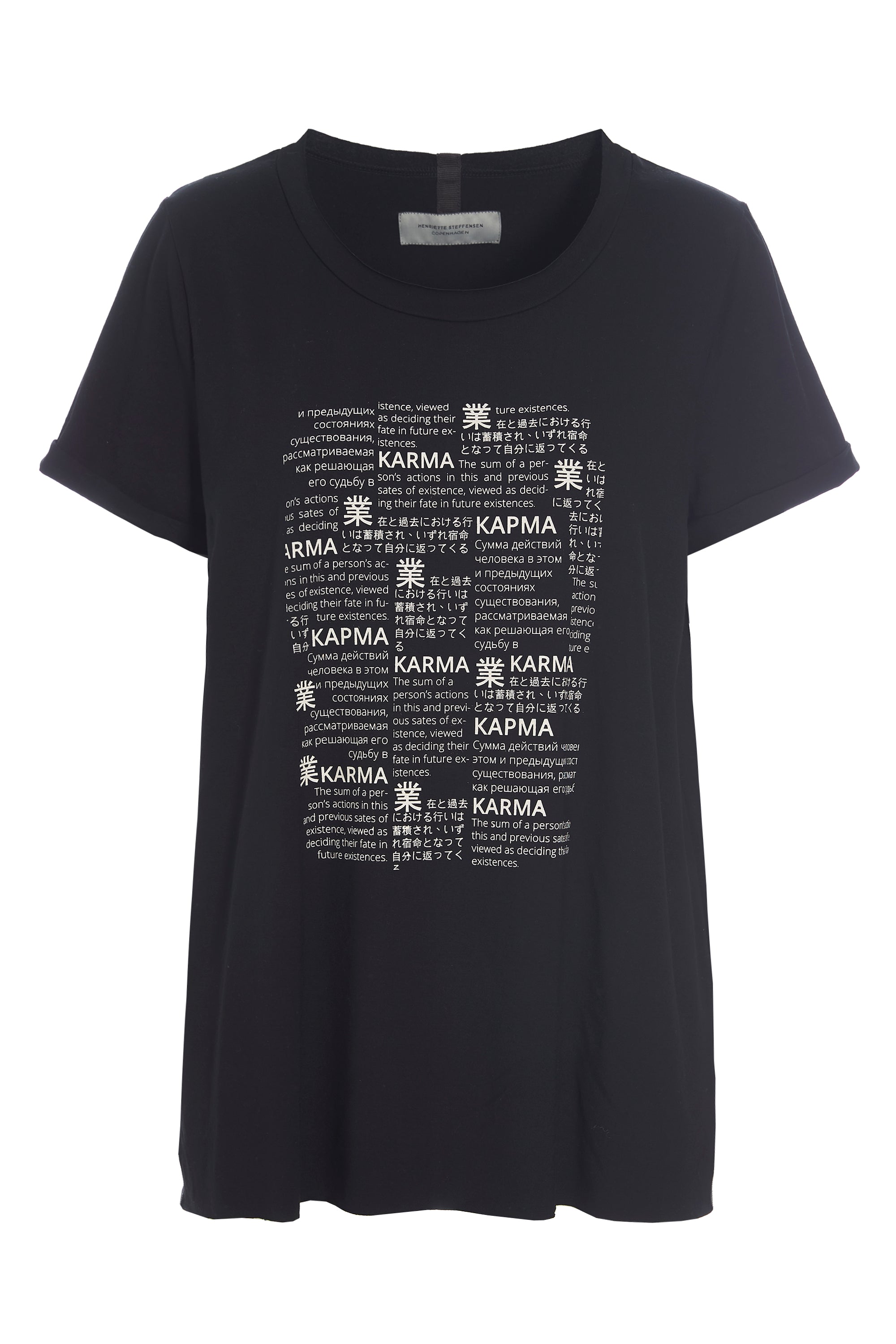 HENRIETTE STEFFENSEN COPENHAGEN KARMA T-SHIRT - 96065 T-SHIRTS BLACK 900