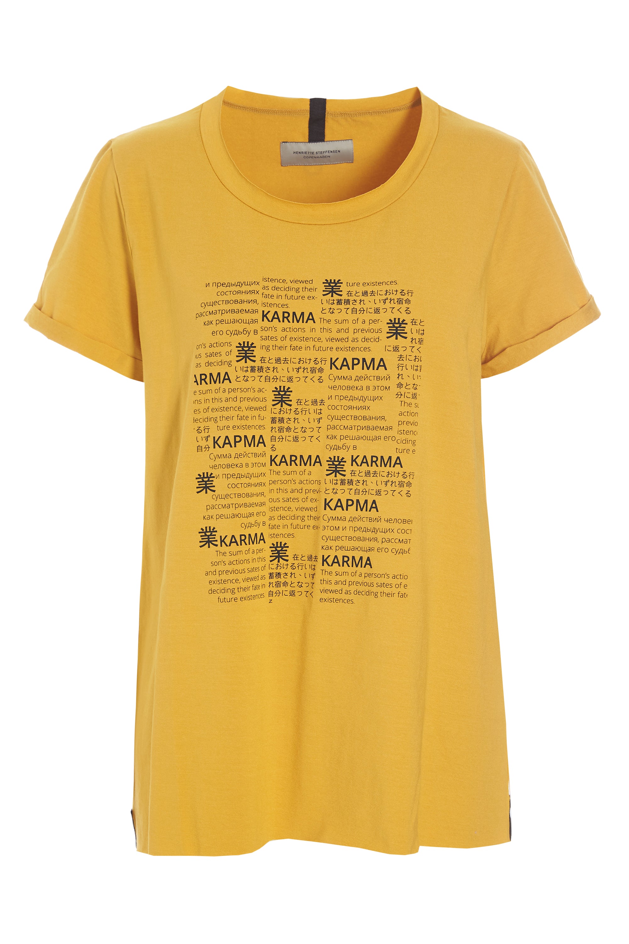 HENRIETTE STEFFENSEN COPENHAGEN KARMA T-SHIRT - 96065 T-SHIRTS SAFRAN 701