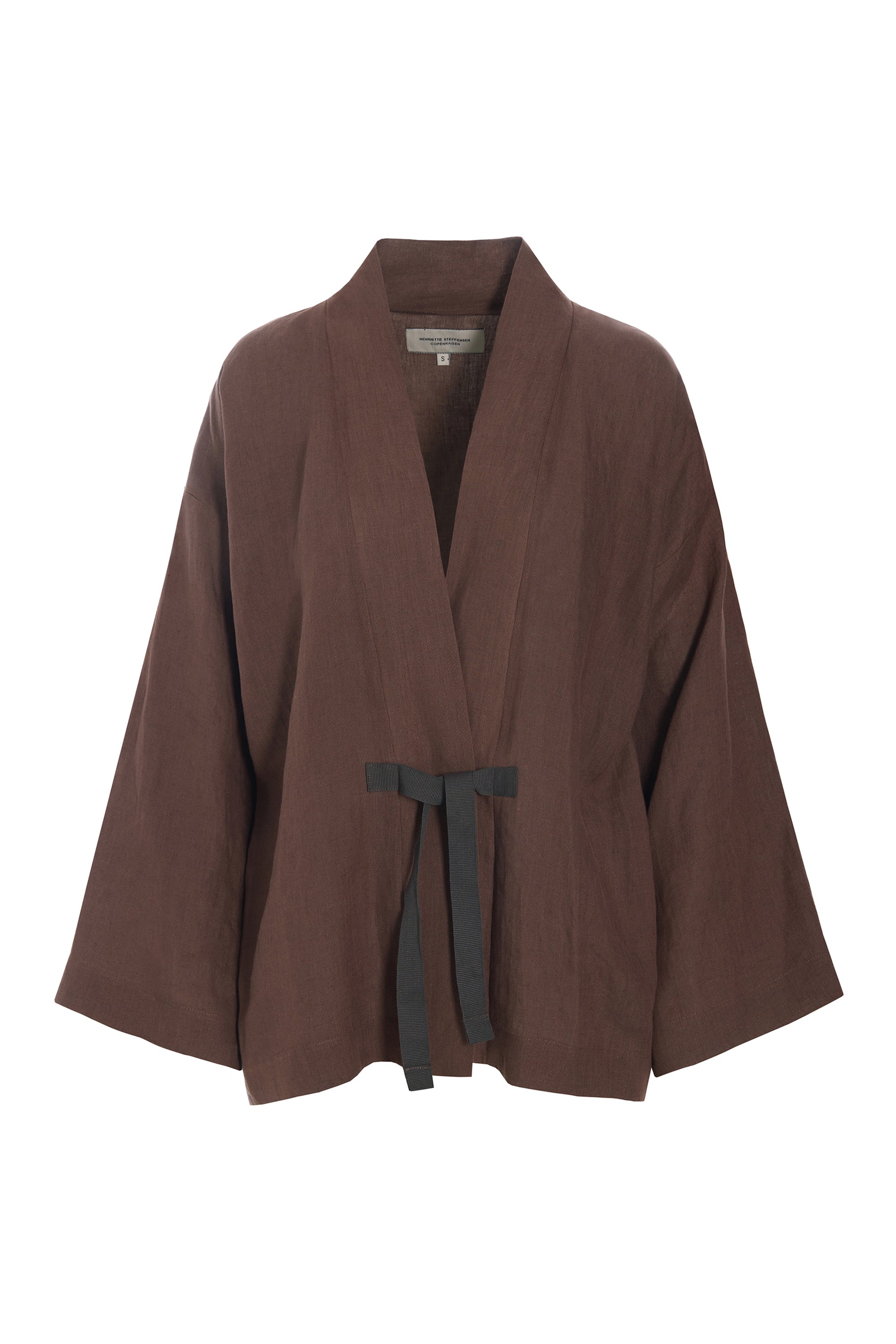 HENRIETTE STEFFENSEN COPENHAGEN KIMONO JACKET - 87000 CARDIGANS CHOCOLATE 844
