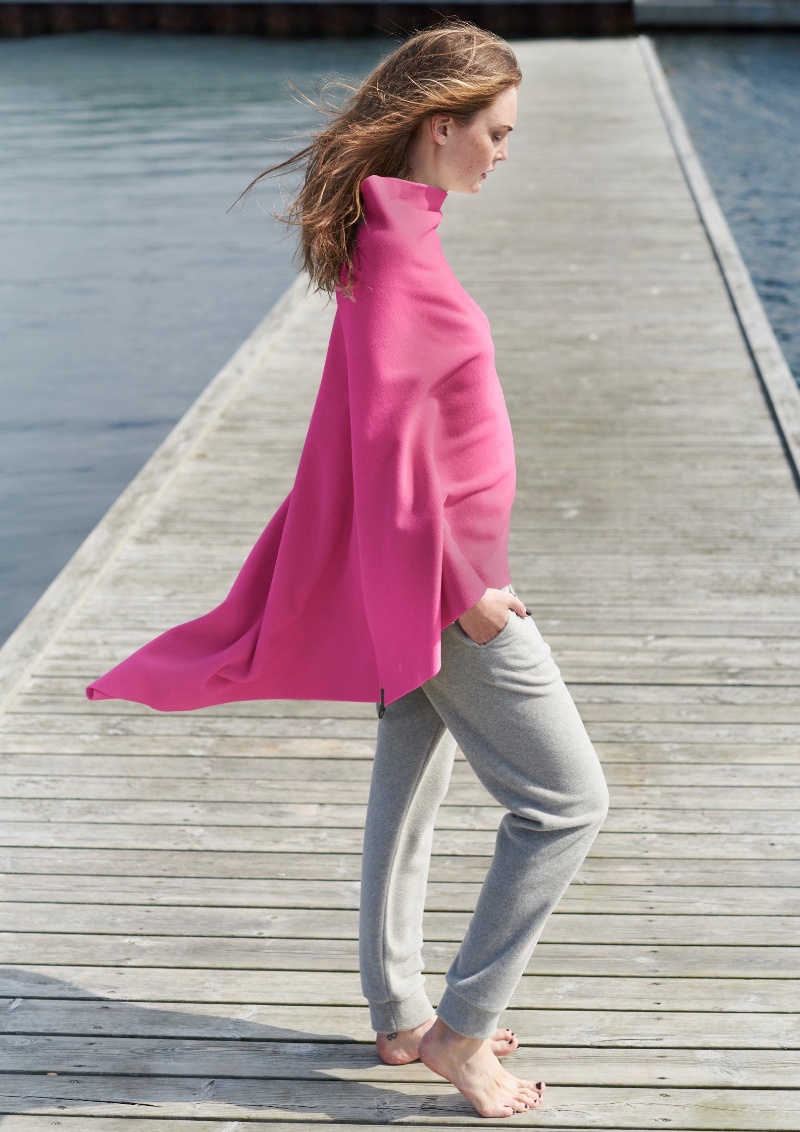 HENRIETTE STEFFENSEN COPENHAGEN LARGE PONCHO - 4040 PONCHOS PINK 369