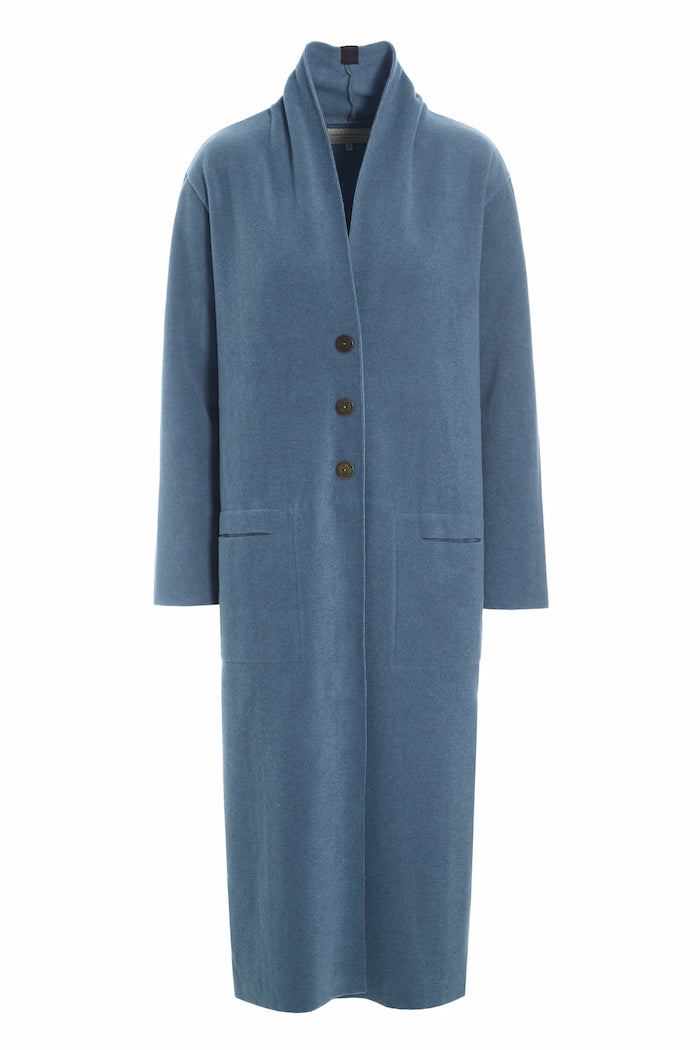 HENRIETTE STEFFENSEN COPENHAGEN LONG CARDIGAN - 7162 CARDIGANS DUSTY BLUE 794