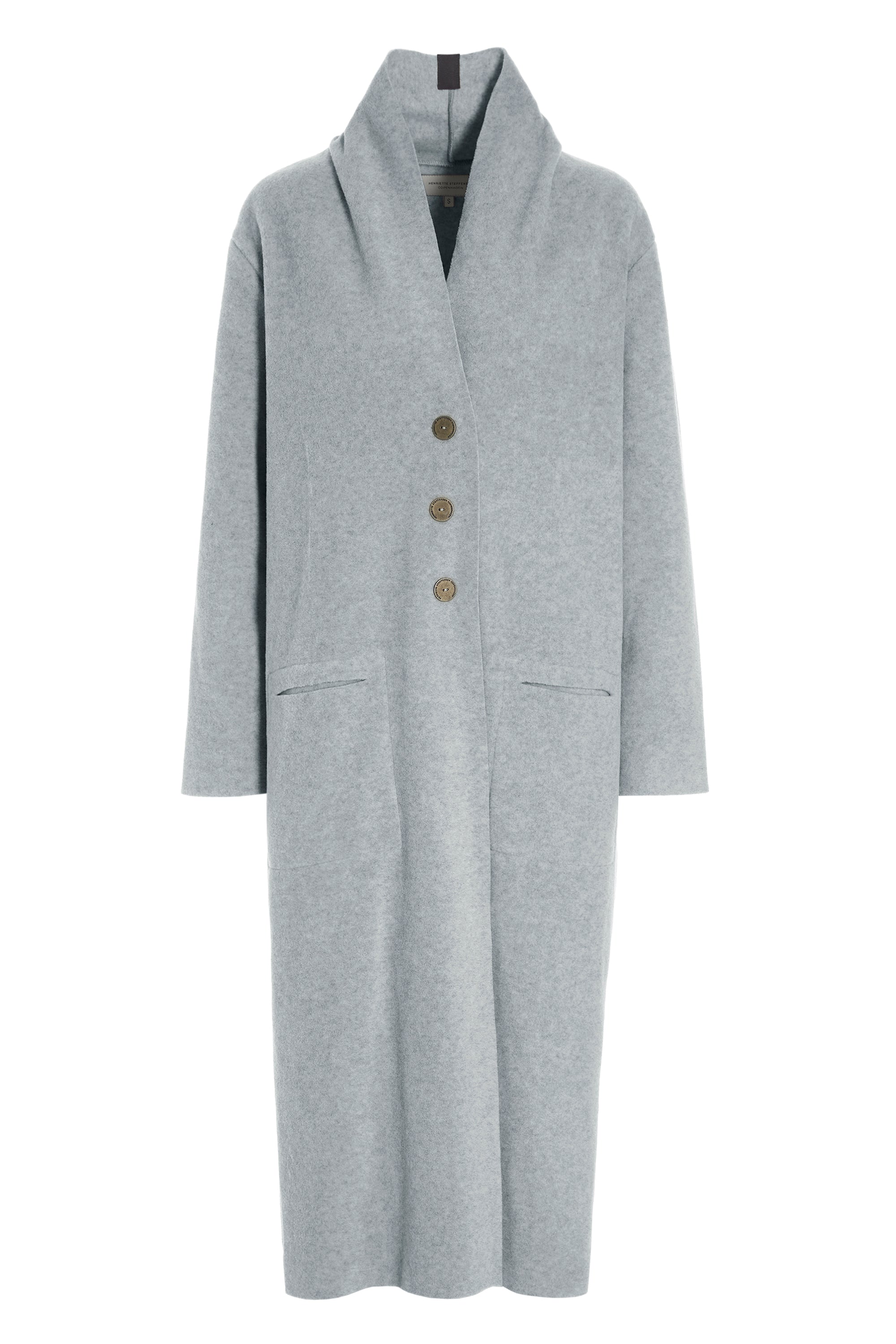 HENRIETTE STEFFENSEN COPENHAGEN LONG CARDIGAN - 7162 CARDIGANS LIGHT GREY 876