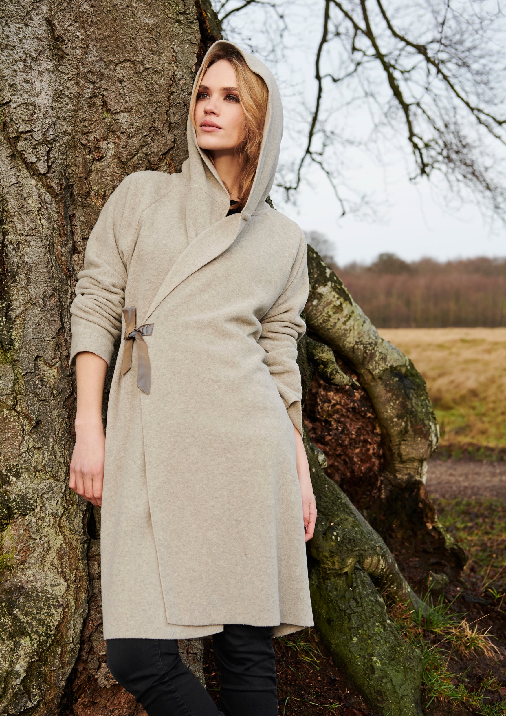 HENRIETTE STEFFENSEN COPENHAGEN LONG CARDIGAN WITH HOOD - 1012 CARDIGANS SAND 805