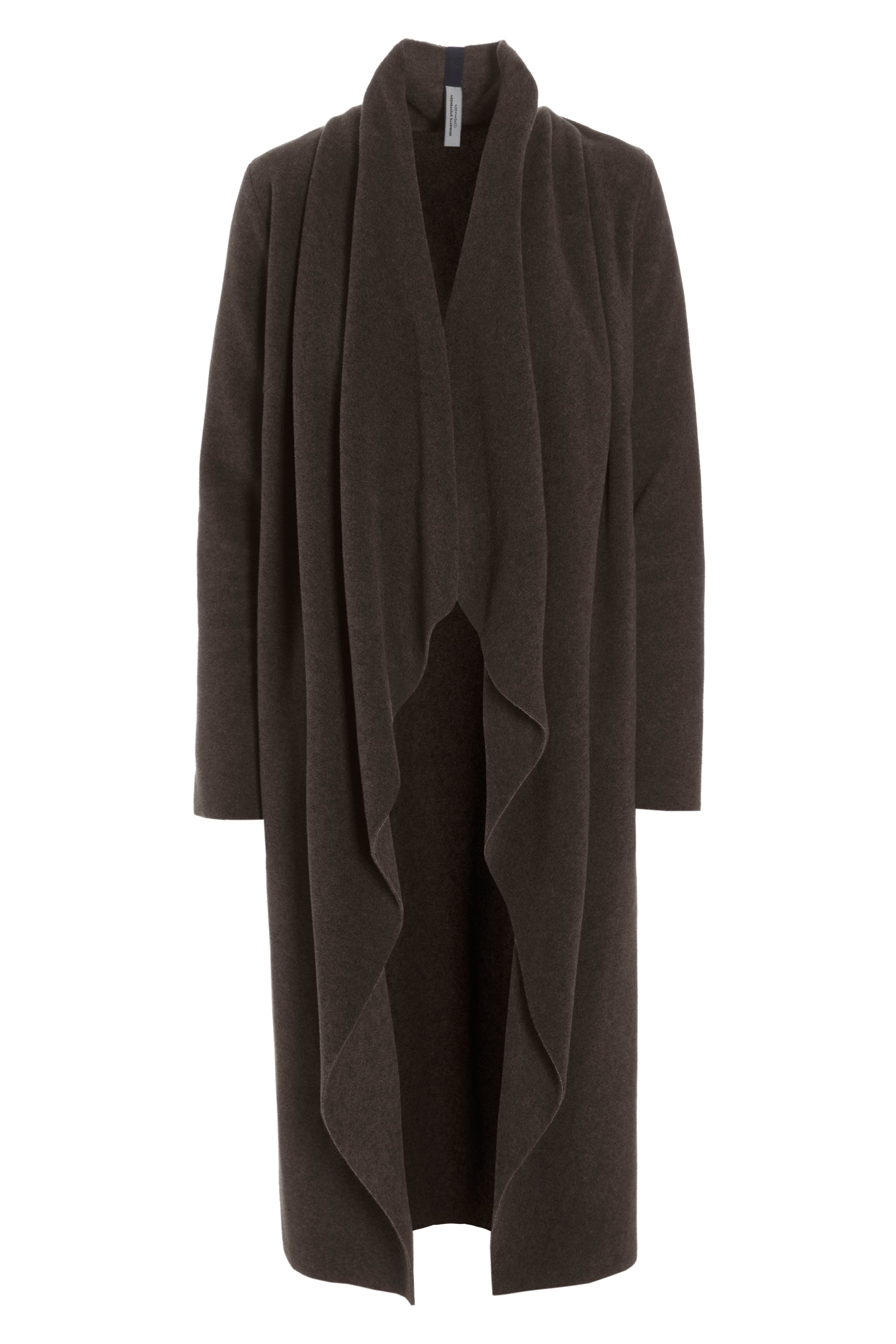 HENRIETTE STEFFENSEN COPENHAGEN LONG CARDIGAN W/ "WATERFALL" - 7131 CARDIGANS CHOCOLATE 844