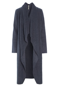 LONG CARDIGAN W/ WATERFALL - 7131 - DEEP BLUE