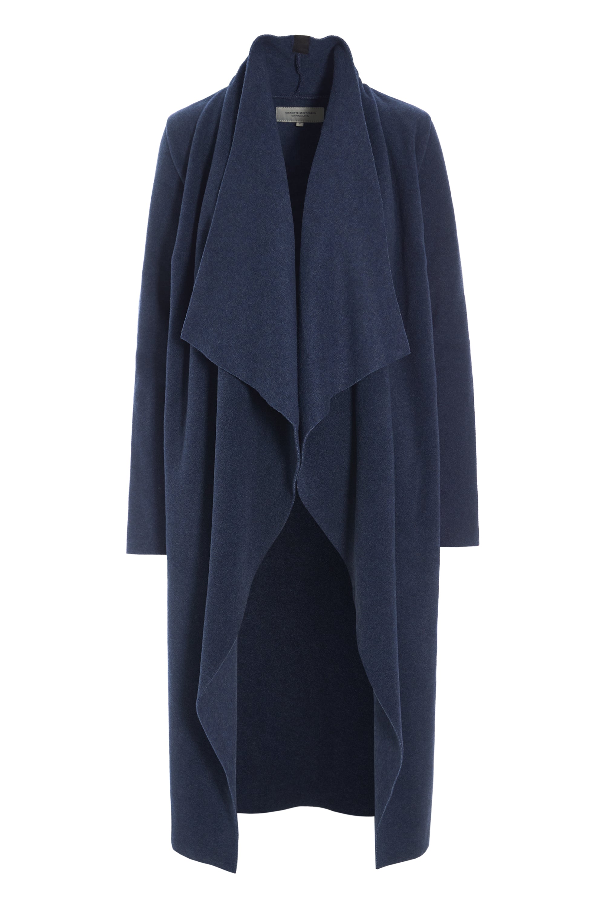 HENRIETTE STEFFENSEN COPENHAGEN LONG CARDIGAN W/ "WATERFALL" - 7131 CARDIGANS DENIM 767