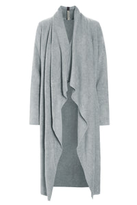 LONG CARDIGAN W/ WATERFALL - 7131 - LIGHT GREY