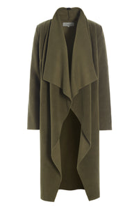 LONG CARDIGAN W/ WATERFALL - 7131 - MOSS