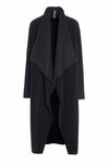 LONG CARDIGAN W/ WATERFALL - 7131 - SOFT BLACK