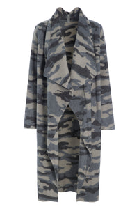 LONG CARDIGAN W/ WATERFALL - 7131P - CAMOUFLAGE
