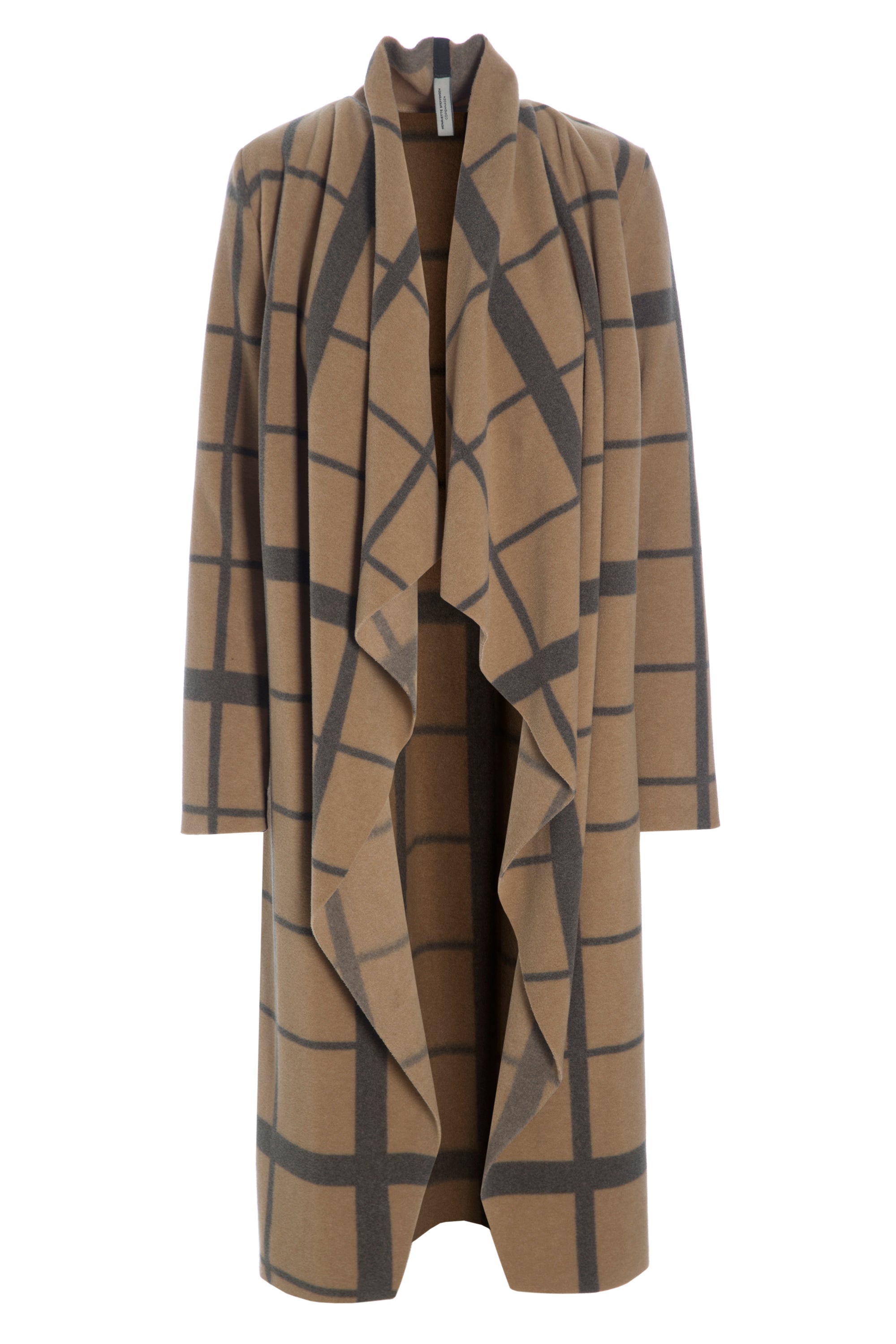 HENRIETTE STEFFENSEN COPENHAGEN LONG CARDIGAN W/ "WATERFALL" - 7131P CARDIGANS CLAN CHECK 114