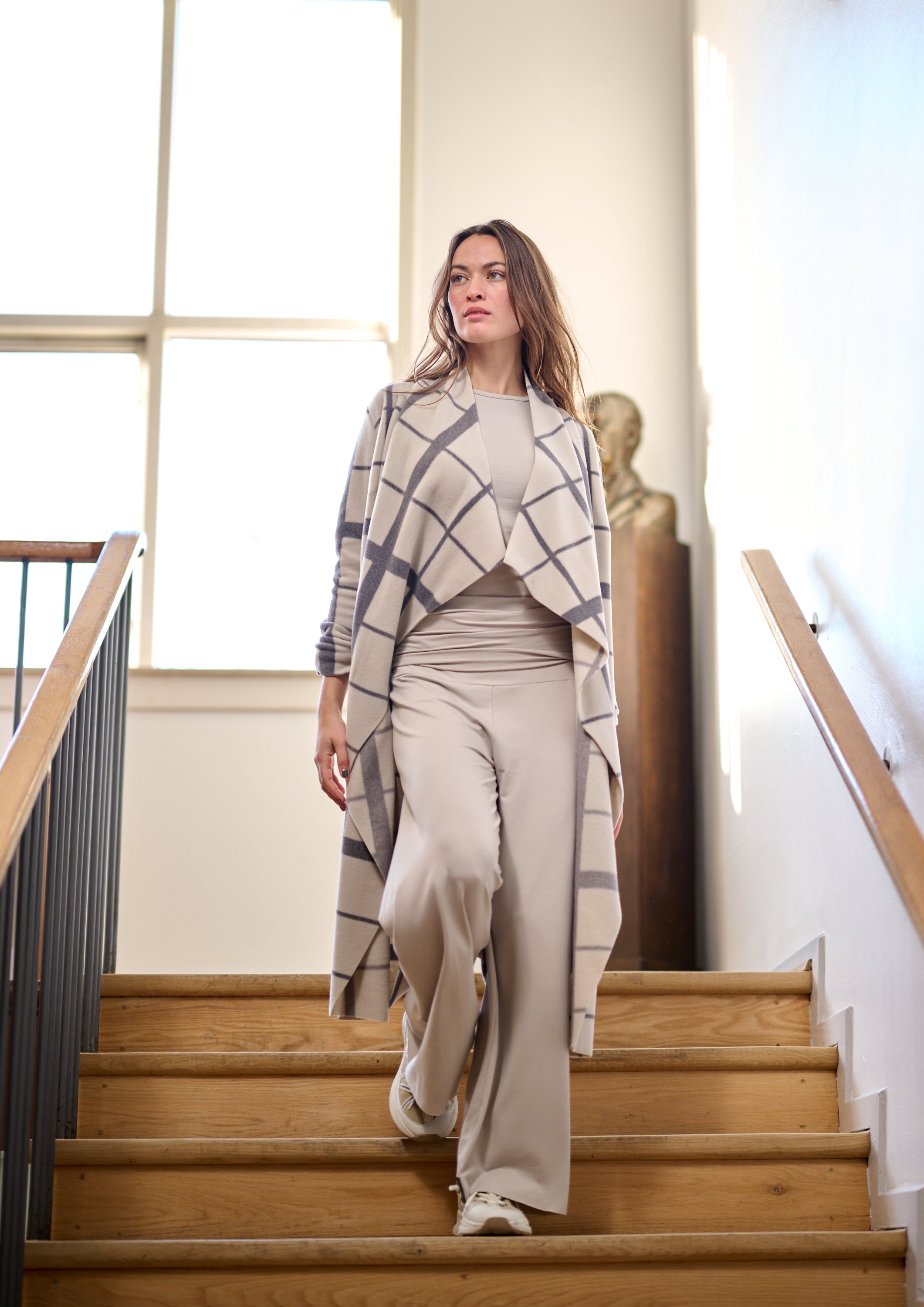 HENRIETTE STEFFENSEN COPENHAGEN LONG CARDIGAN W/ "WATERFALL" - 7131P CARDIGANS CLAN PRINT KIT 780
