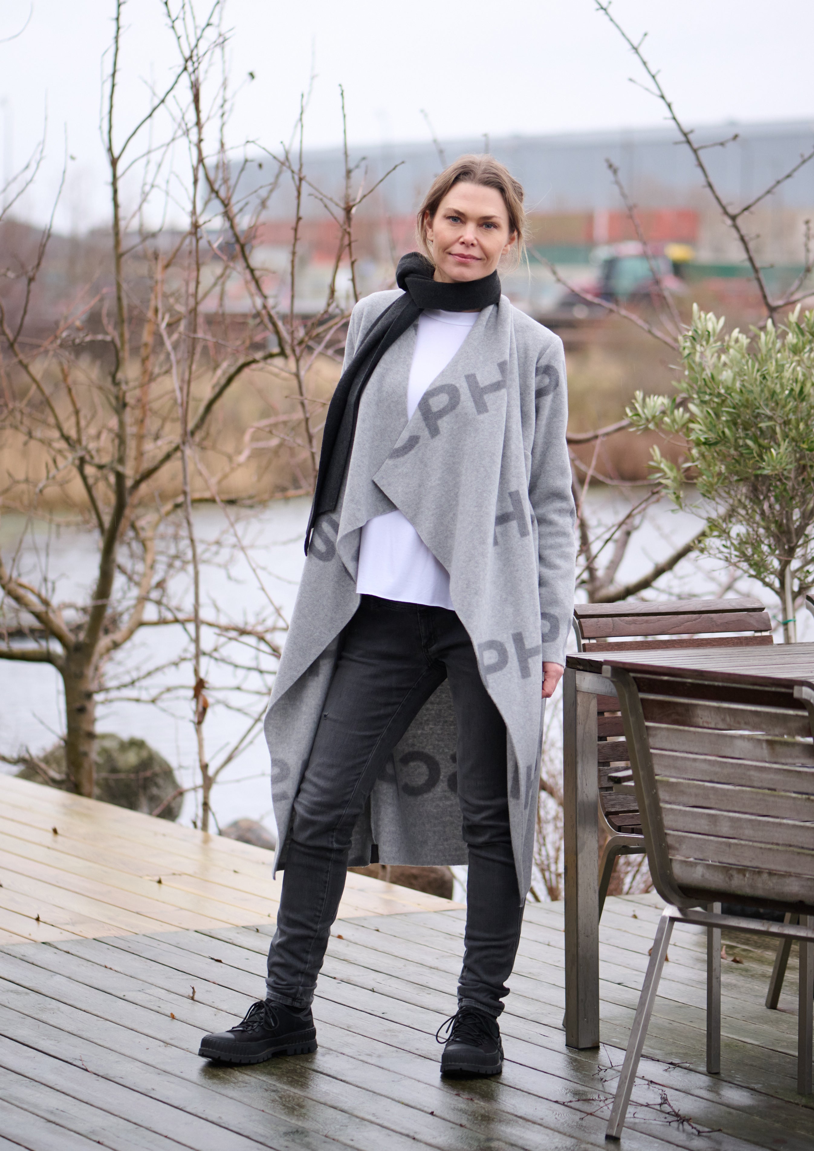 HENRIETTE STEFFENSEN COPENHAGEN LONG CARDIGAN W/ "WATERFALL" - 7131P CARDIGANS HSCPH PRINT 793