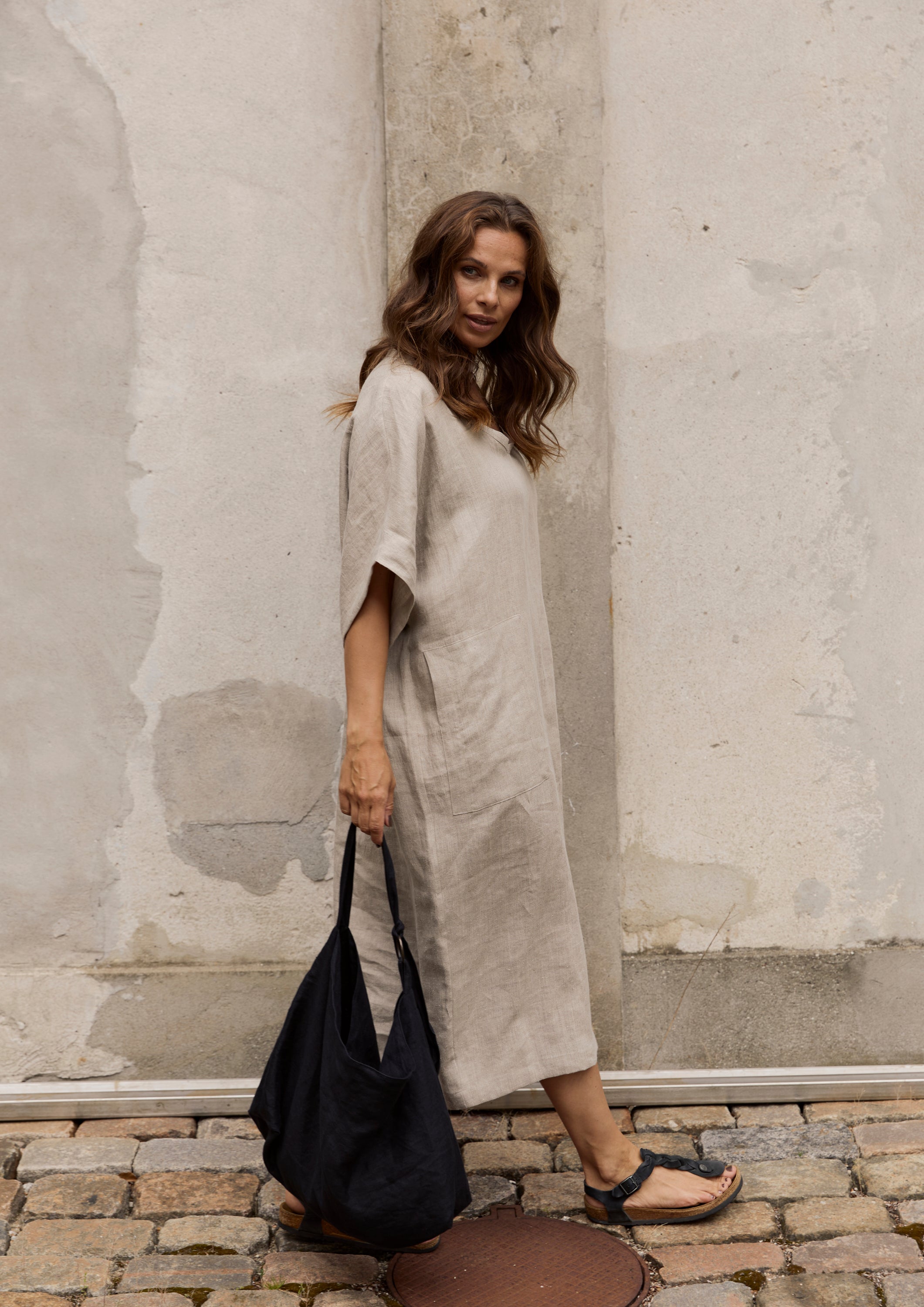 HENRIETTE STEFFENSEN COPENHAGEN LONG DRESS - 83001 KJOLER NATURE 446
