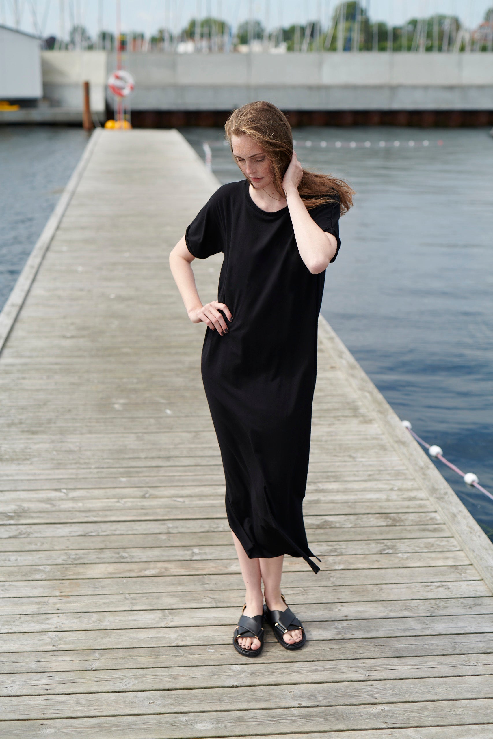 HENRIETTE STEFFENSEN COPENHAGEN LONG DRESS - 98038 KJOLER BLACK 900