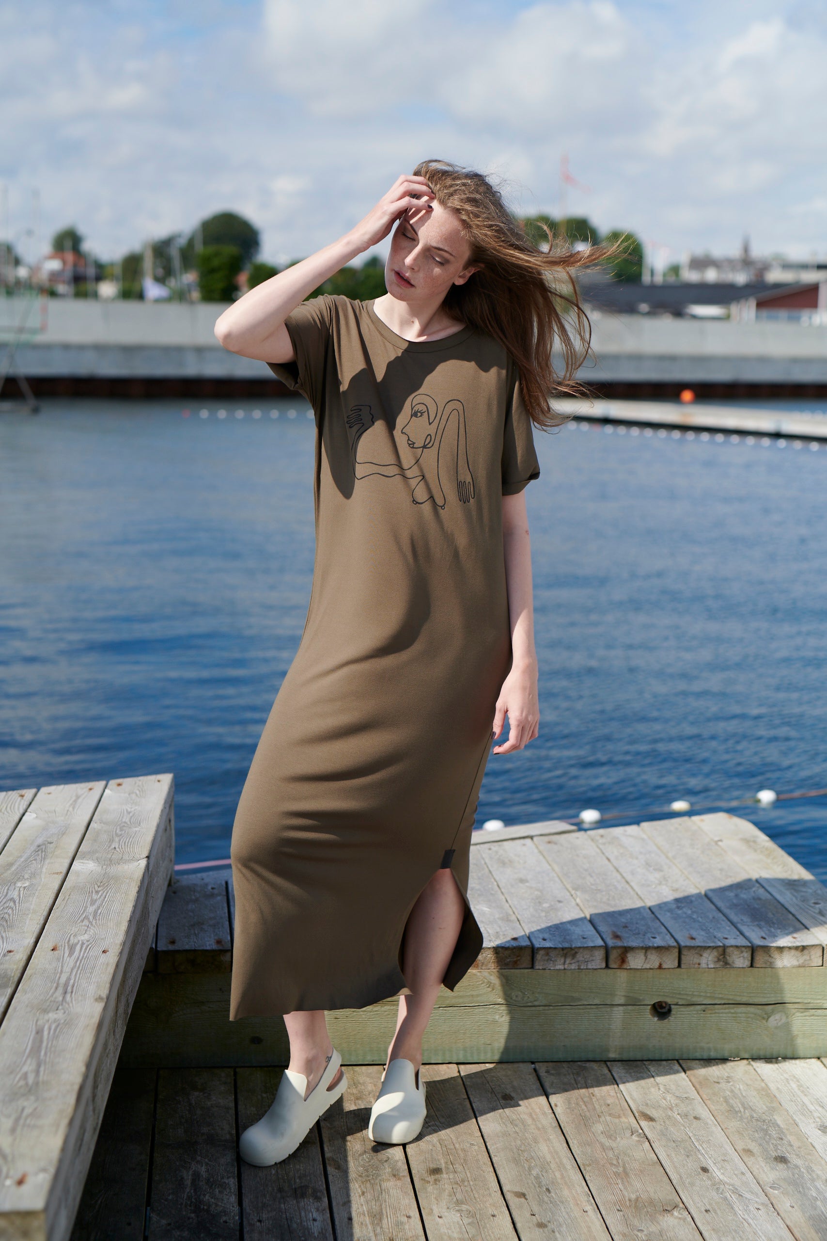 HENRIETTE STEFFENSEN COPENHAGEN LONG DRESS WITH PRINT - 98038 KJOLER BARK 320