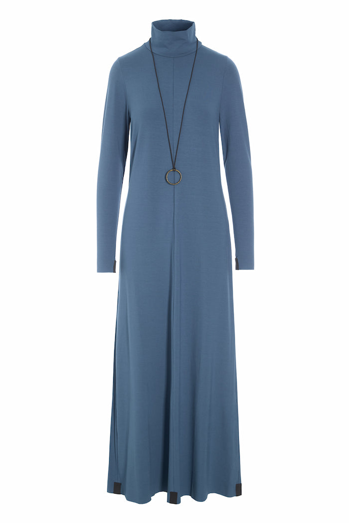 HENRIETTE STEFFENSEN COPENHAGEN LONG DRESS W/JEWELRY - 98058 KJOLER DUSTY BLUE 794