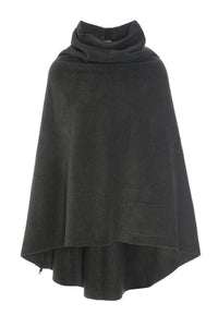 LONG PONCHO WITH HIGH NECK - 4061 - SOFT BLACK