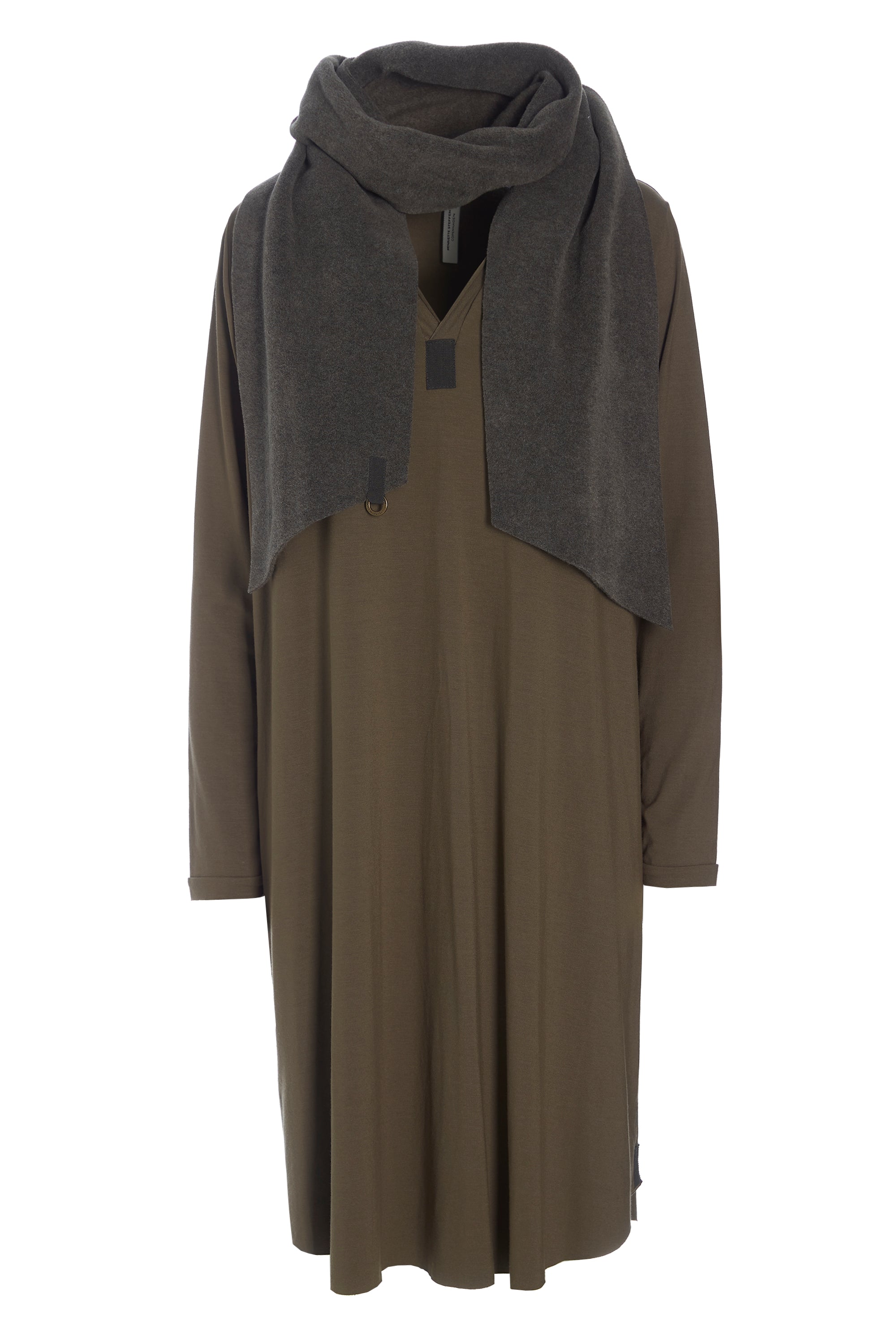 HENRIETTE STEFFENSEN COPENHAGEN LONG SHIRT W/SCARF - 8042 KJOLER BARK 320