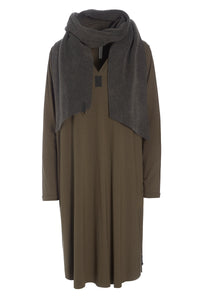LONG SHIRT W/SCARF - 8042 - BARK