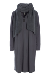 LONG SHIRT W/SCARF - 8042 - GREY/GREY