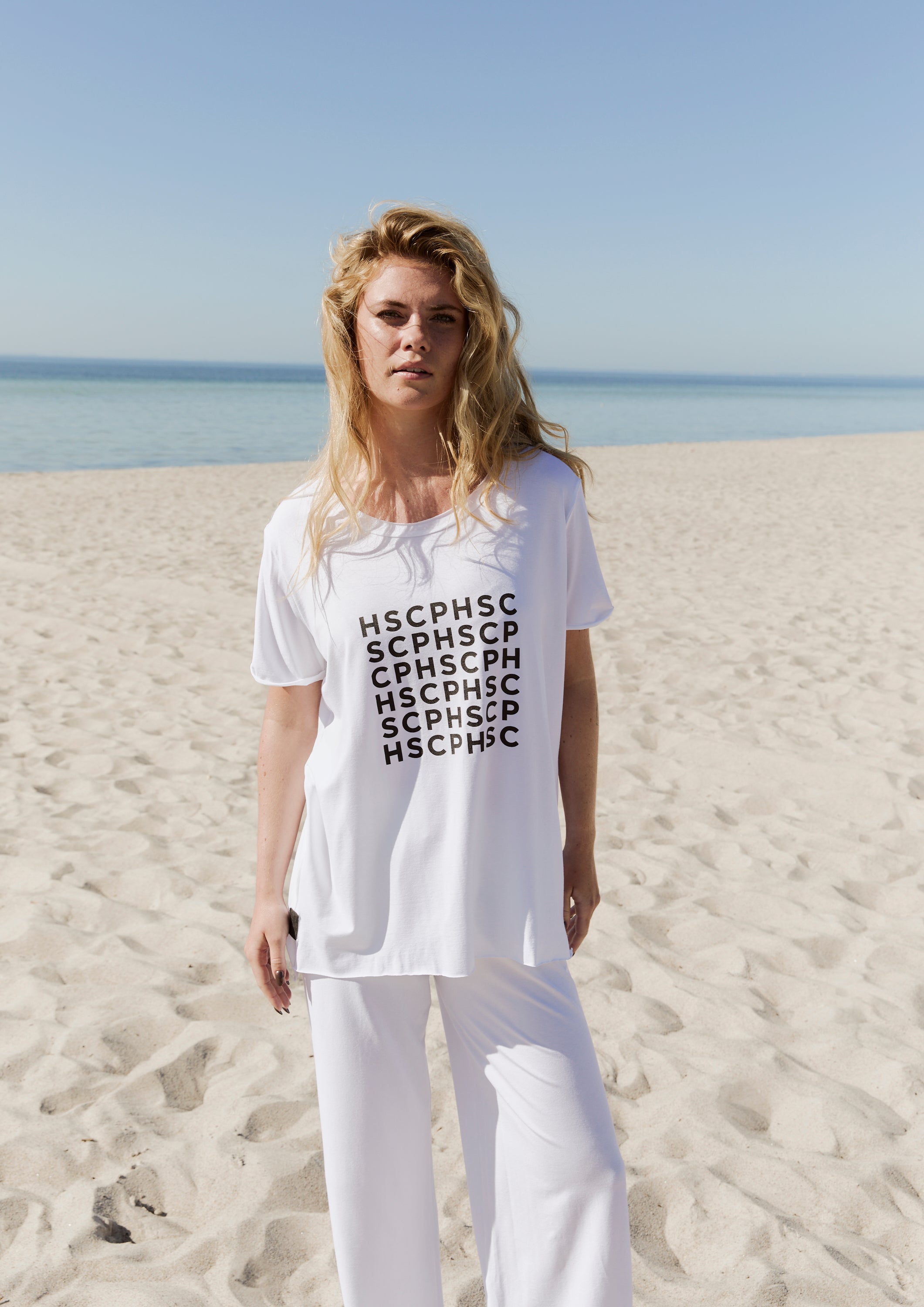 HENRIETTE STEFFENSEN COPENHAGEN LONG TEE LOGO - 96092 LOGO T-SHIRTS WHITE 816