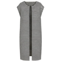 LONG VEST - 7169 - STRIPES B&W