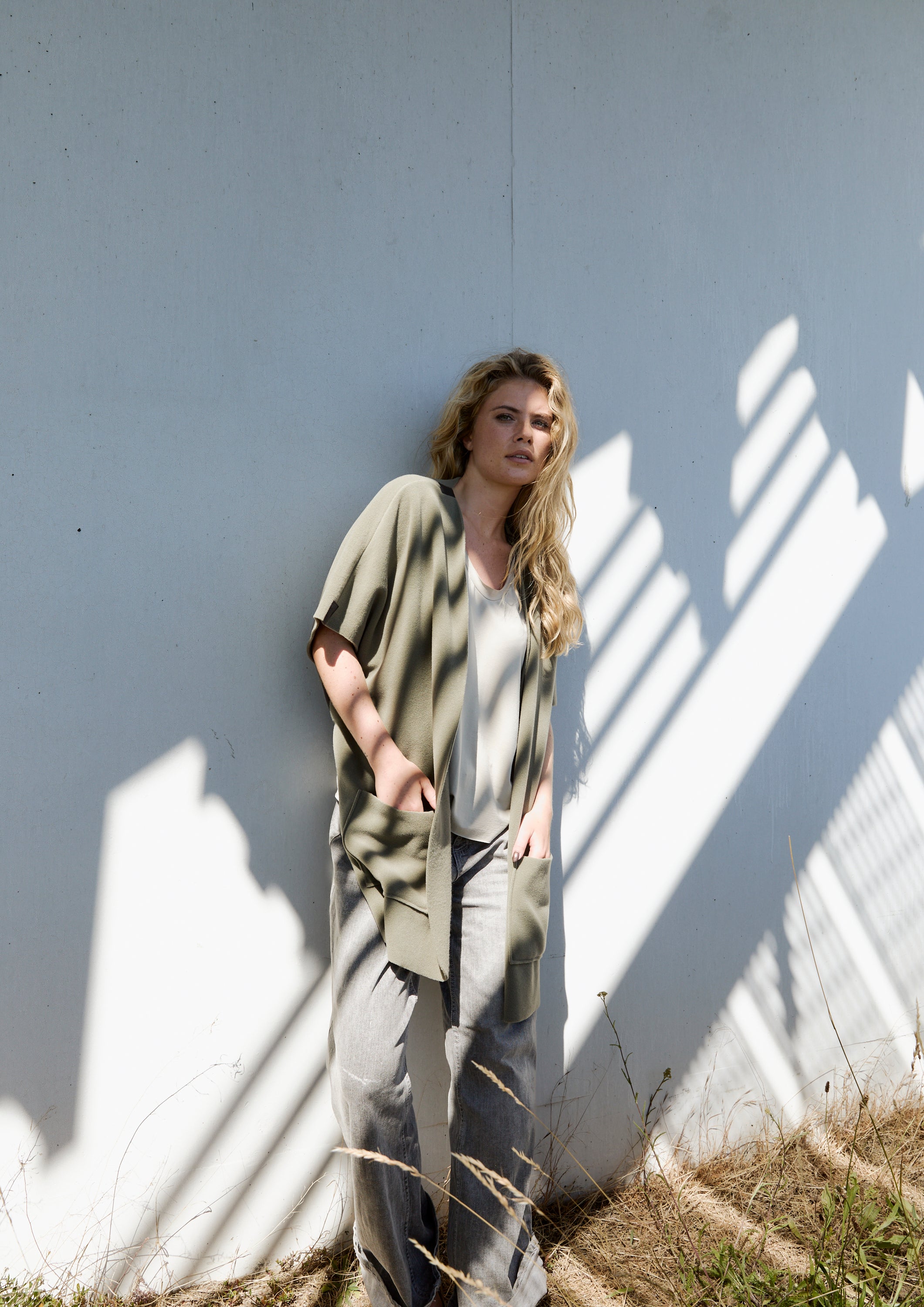 HENRIETTE STEFFENSEN COPENHAGEN LONG VEST - 7177 VESTS DUSTY GREEN 609