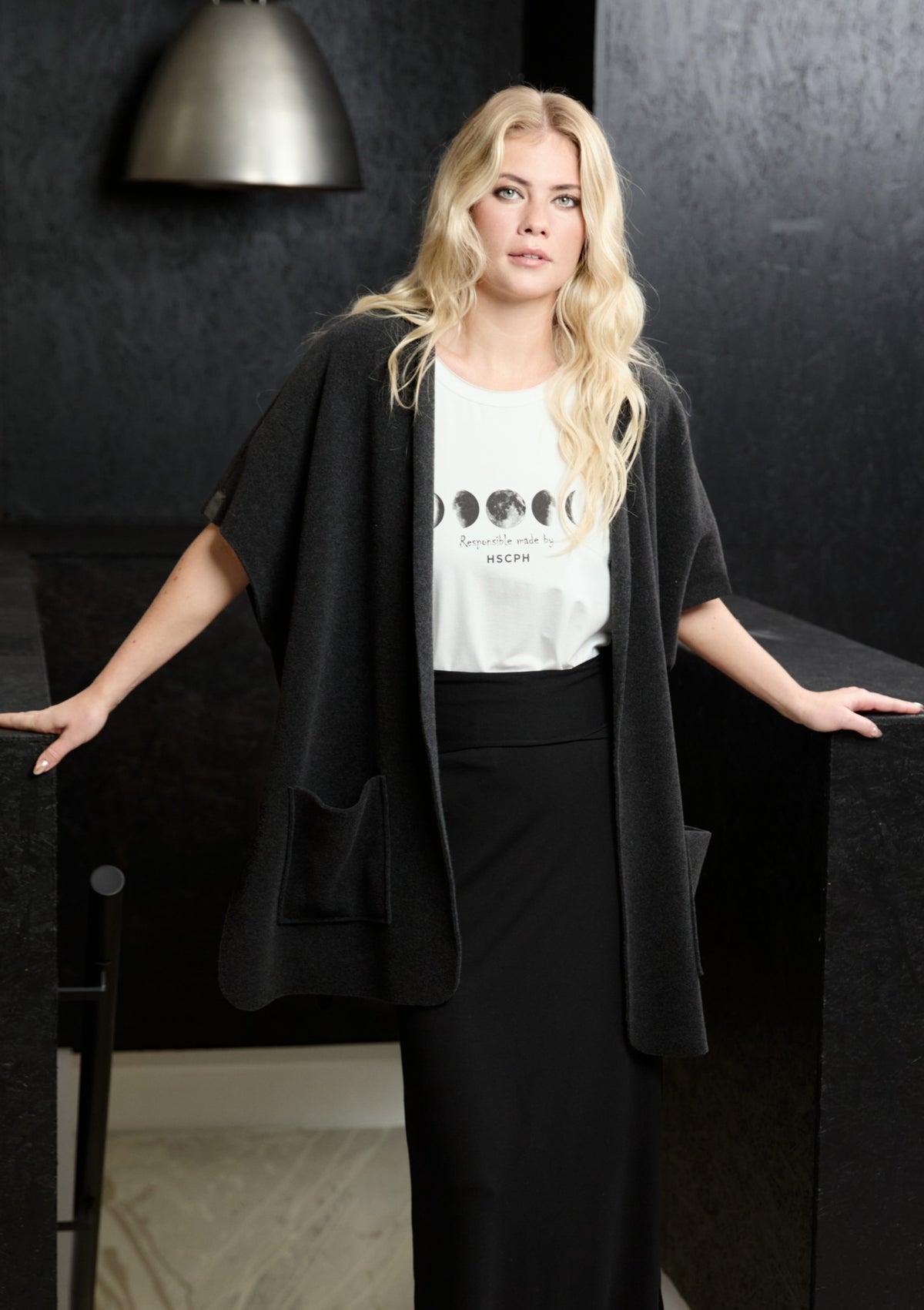 HENRIETTE STEFFENSEN COPENHAGEN LONG VEST - 7177 VESTS SOFT BLACK 914