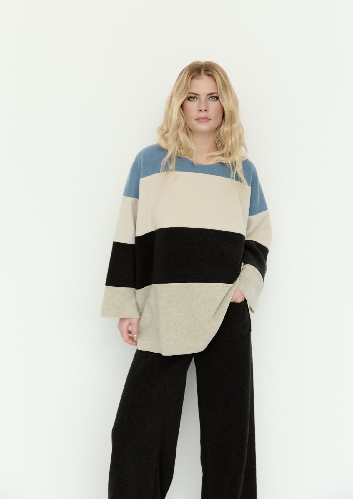 HENRIETTE STEFFENSEN COPENHAGEN MIX BLOUSE - 1417 BLUSER COOL COLORS GREY 475
