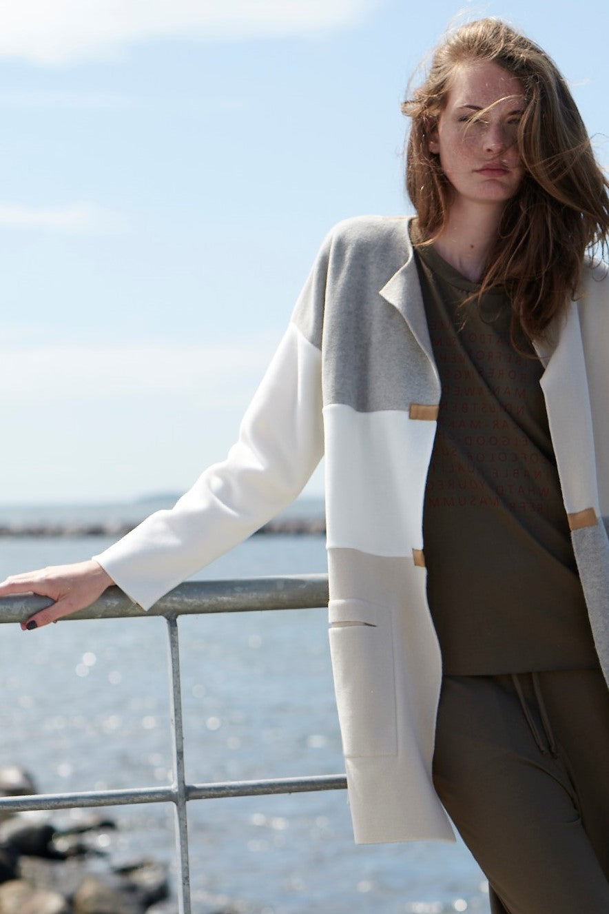 HENRIETTE STEFFENSEN COPENHAGEN NO WASTE CARDIGAN - 7150 CARDIGANS KIT/SAND/OFF WHITE 439