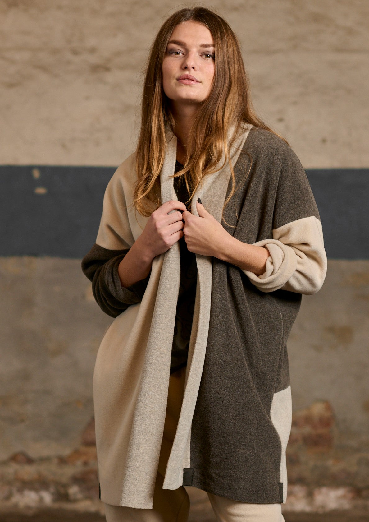 HENRIETTE STEFFENSEN COPENHAGEN NO WASTE CARDIGAN - 7175 CARDIGANS BARK/KIT/SAND 645