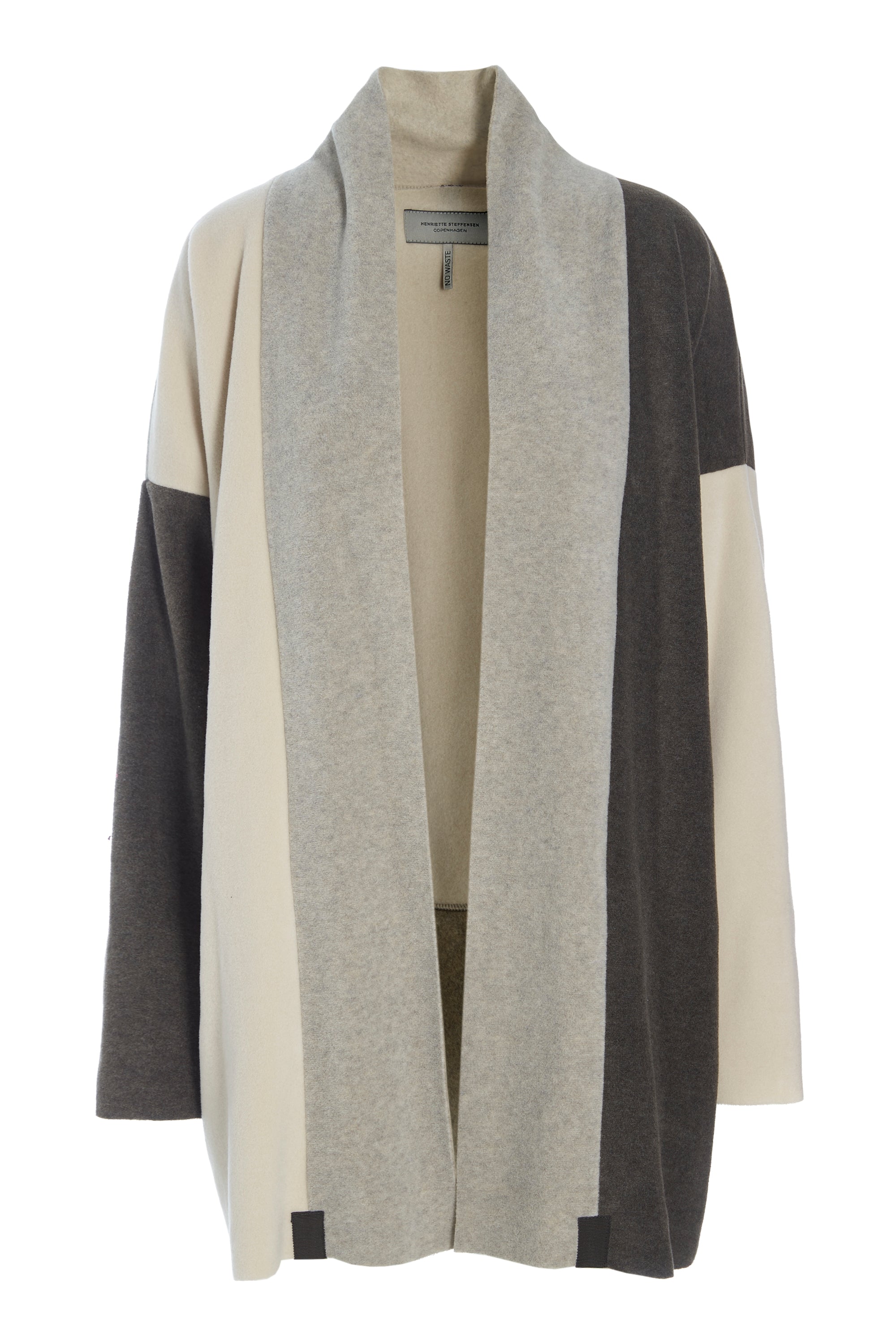 HENRIETTE STEFFENSEN COPENHAGEN NO WASTE CARDIGAN - 7175 CARDIGANS BARK/KIT/SAND 645