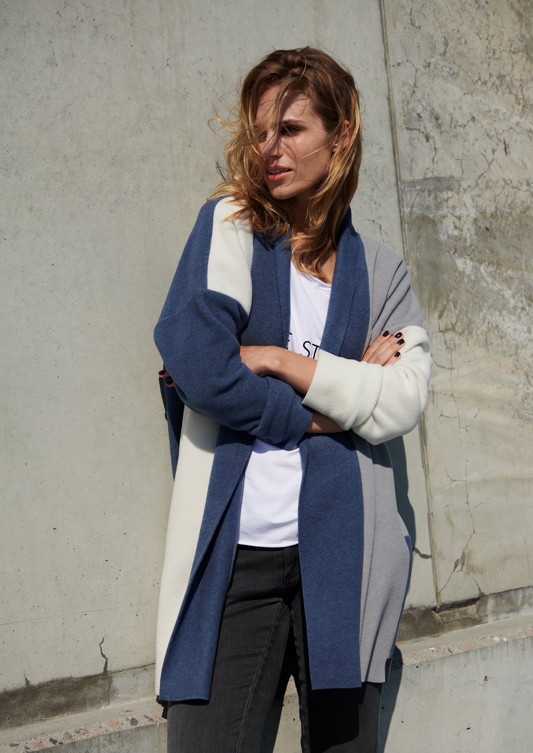 HENRIETTE STEFFENSEN COPENHAGEN NO WASTE CARDIGAN - 7175 CARDIGANS BLUE MIX 113