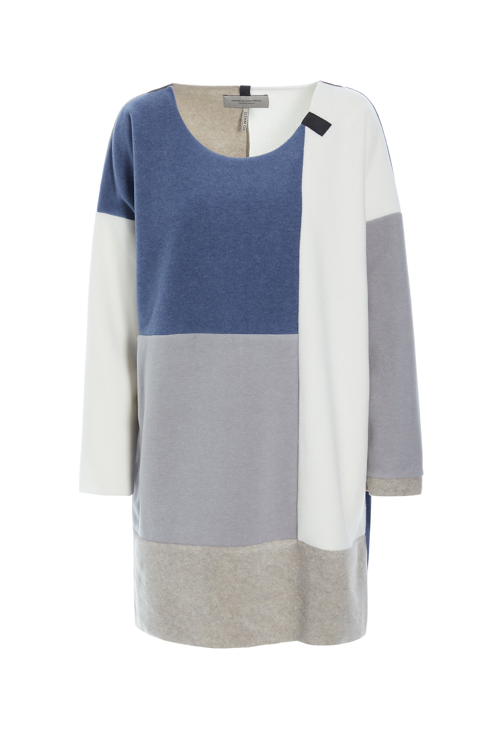 HENRIETTE STEFFENSEN COPENHAGEN NO WASTE PATCH TUNIC - 1322 TUNICS BLUE MIX 113