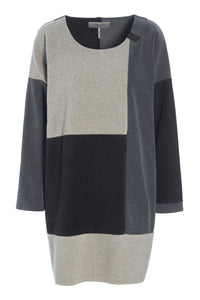 NO WASTE PATCH TUNIC - 1322 - GREY/SAND