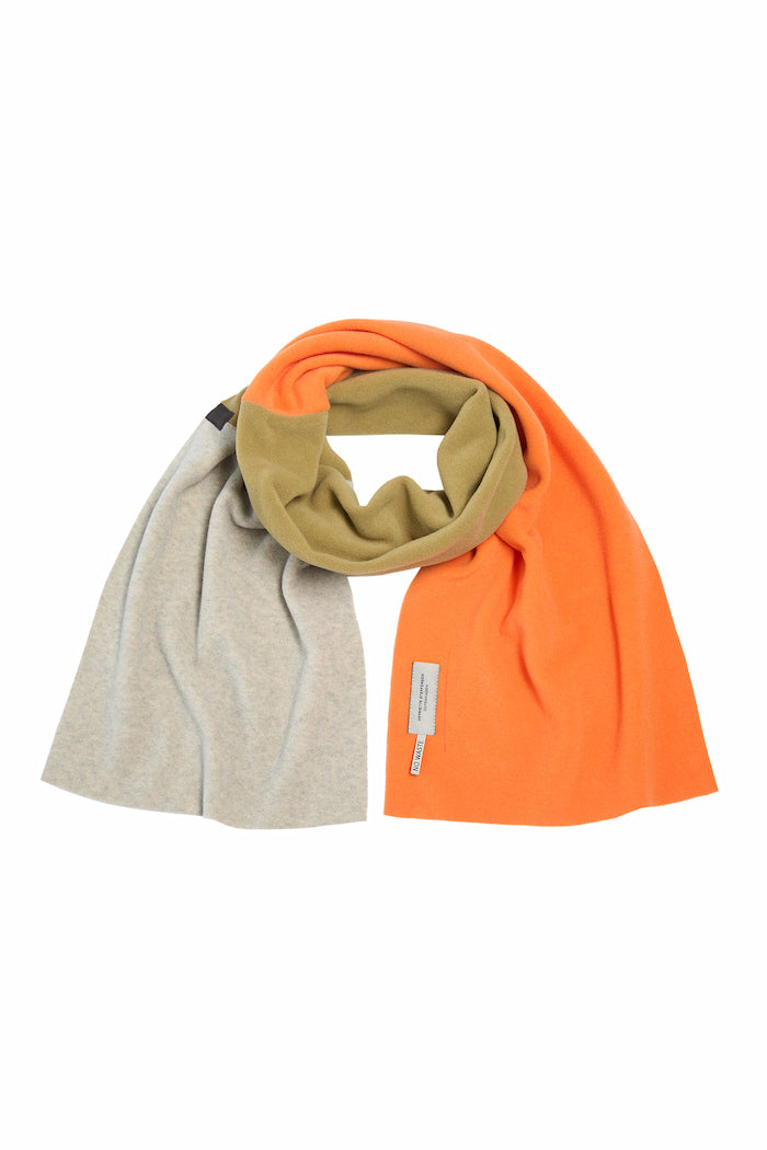 HENRIETTE STEFFENSEN COPENHAGEN NO WASTE SCARF - 4063NW SCARFS OLIVE/SAND/ORANGE 462