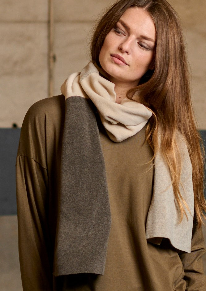 HENRIETTE STEFFENSEN COPENHAGEN NO WASTE SCARF - 4063 NW SCARFS BARK/KIT/SAND 645