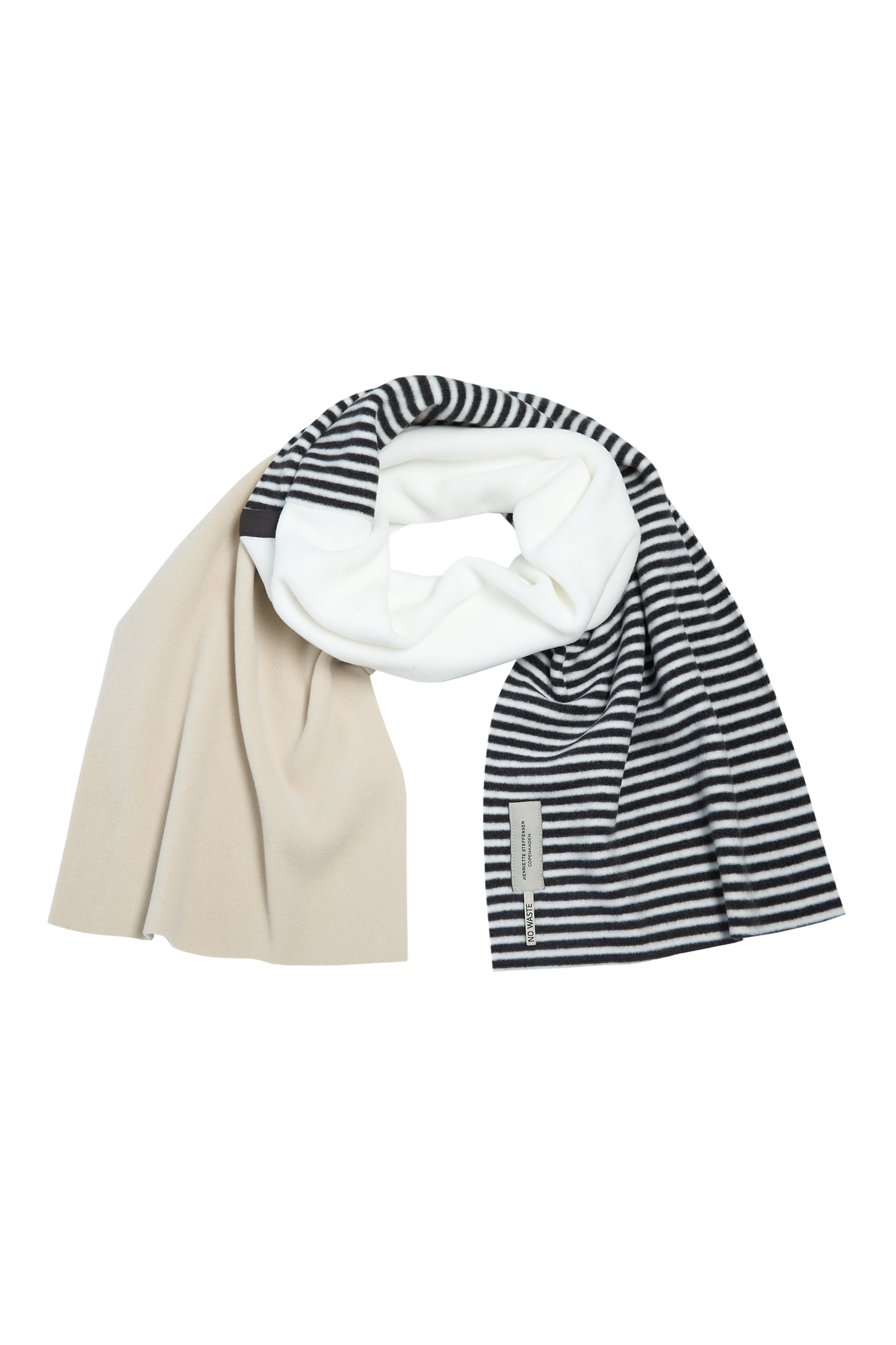 HENRIETTE STEFFENSEN COPENHAGEN NO WASTE SCARF - 4063 NW SCARFS KIT/OW/STRIPES B&W 984