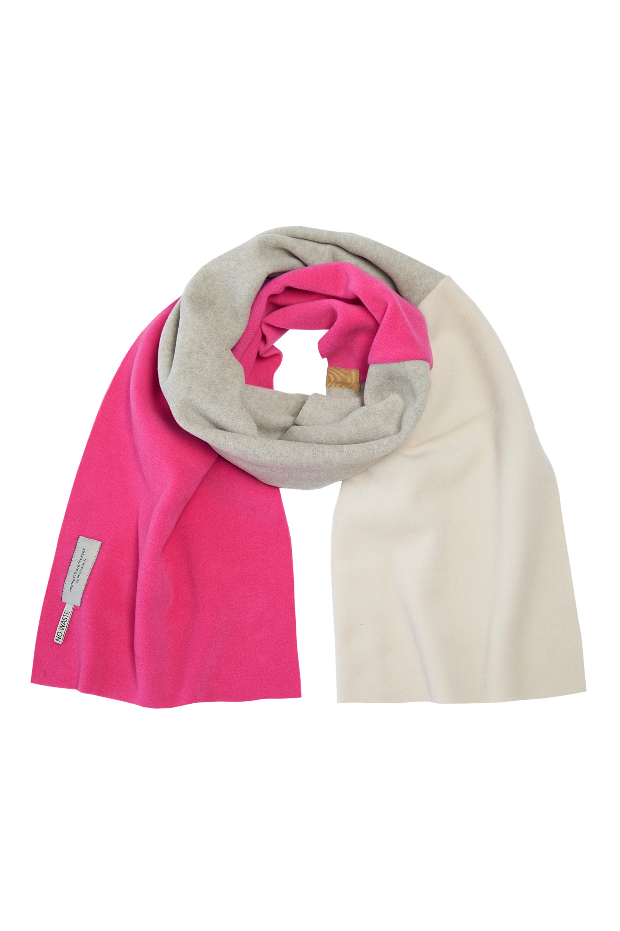 HENRIETTE STEFFENSEN COPENHAGEN NO WASTE SCARF - 4063 NW SCARFS PINK/KIT/SAND 416