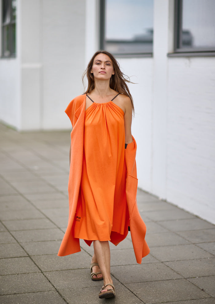 HENRIETTE STEFFENSEN COPENHAGEN NO WASTE STRAP DRESS - 98061NW KJOLER ORANGE 773