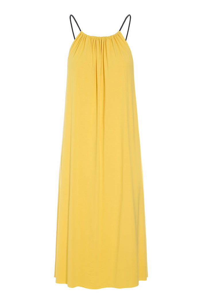 HENRIETTE STEFFENSEN COPENHAGEN NO WASTE STRAP DRESS - 98061NW KJOLER YELLOW 704
