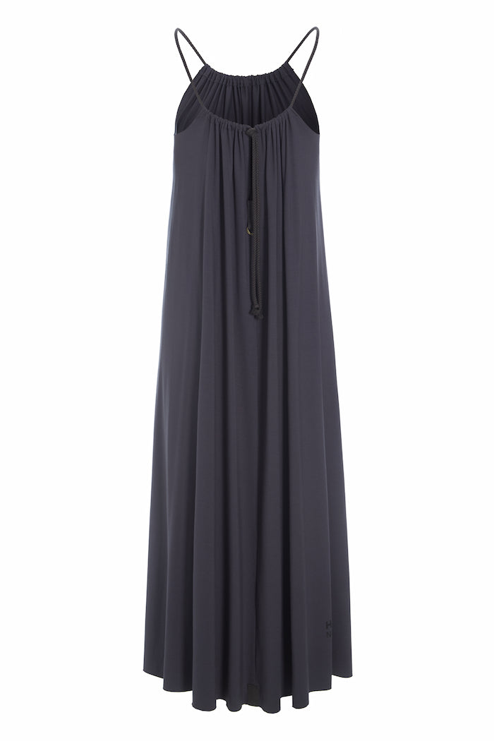 HENRIETTE STEFFENSEN COPENHAGEN NO WASTE STRAP DRESS LONG - 98062NW KJOLER DEEP BLUE 502
