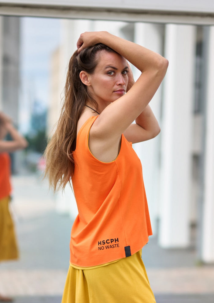 HENRIETTE STEFFENSEN COPENHAGEN NO WASTE TOP - 96093NW T-SHIRTS ORANGE/SAFRAN 457