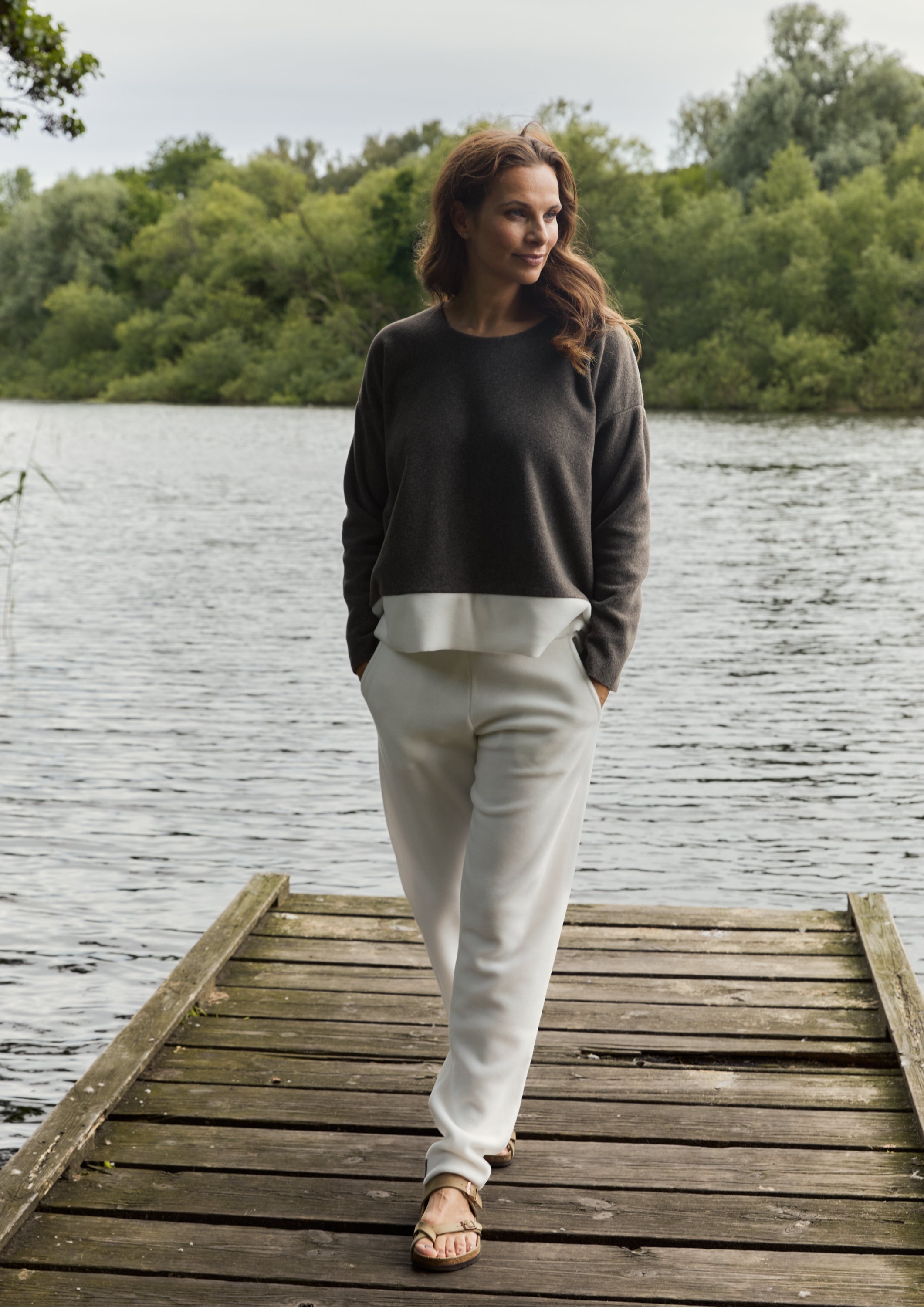 HENRIETTE STEFFENSEN COPENHAGEN ONE SIZE BLOUSE WOMEN - 1335 BLOUSES & SWEATERS BARK/OFF WHITE 650