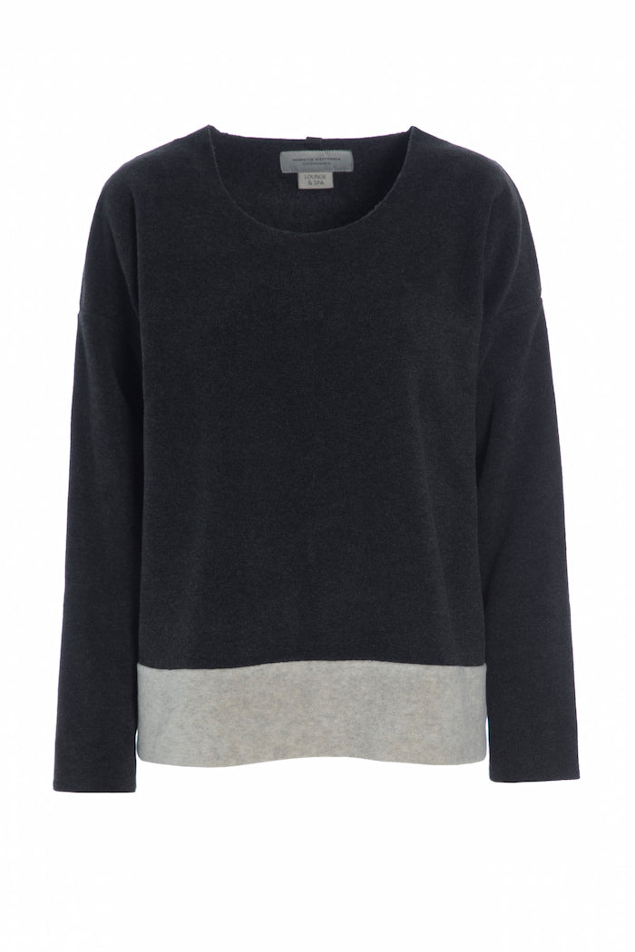 HENRIETTE STEFFENSEN COPENHAGEN ONE SIZE BLOUSE WOMEN - 1335 BLOUSES & SWEATERS SOFT BLACK/SAND 452