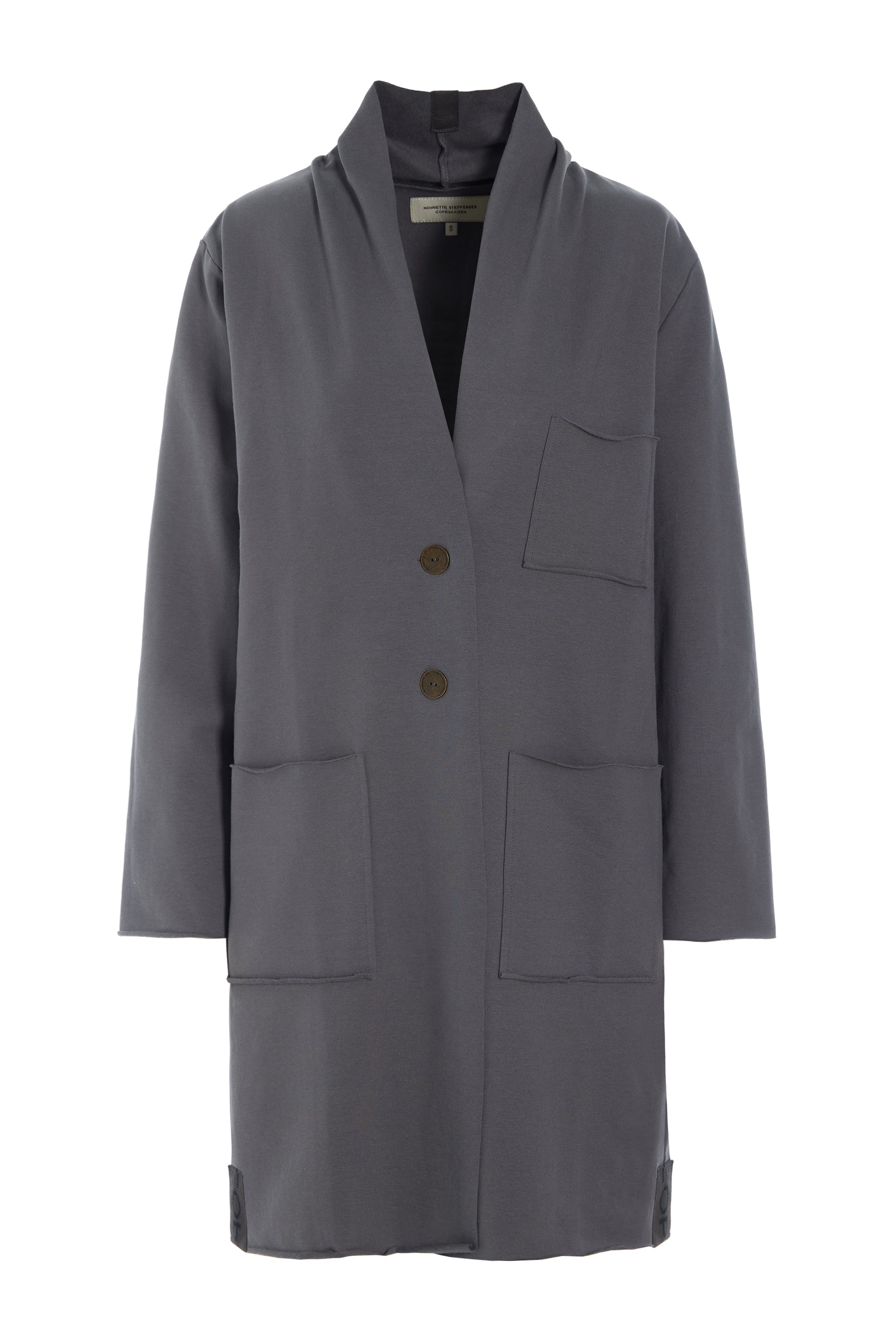 HENRIETTE STEFFENSEN COPENHAGEN OVERSIZED BLAZER - 77005 CARDIGANS GREY 905