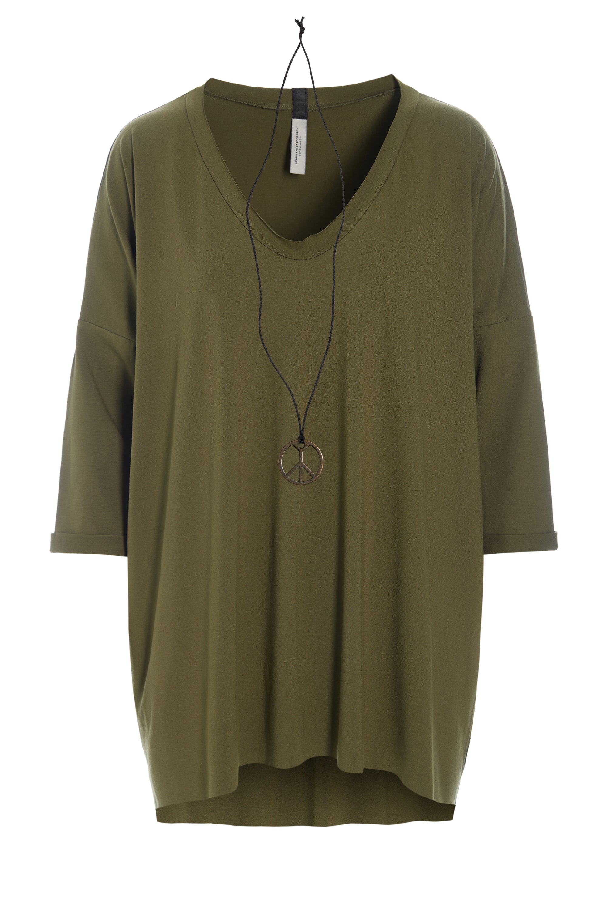 HENRIETTE STEFFENSEN COPENHAGEN OVERSIZED BLOUSE V-NECK - 96078 BLUSER MOSS 611