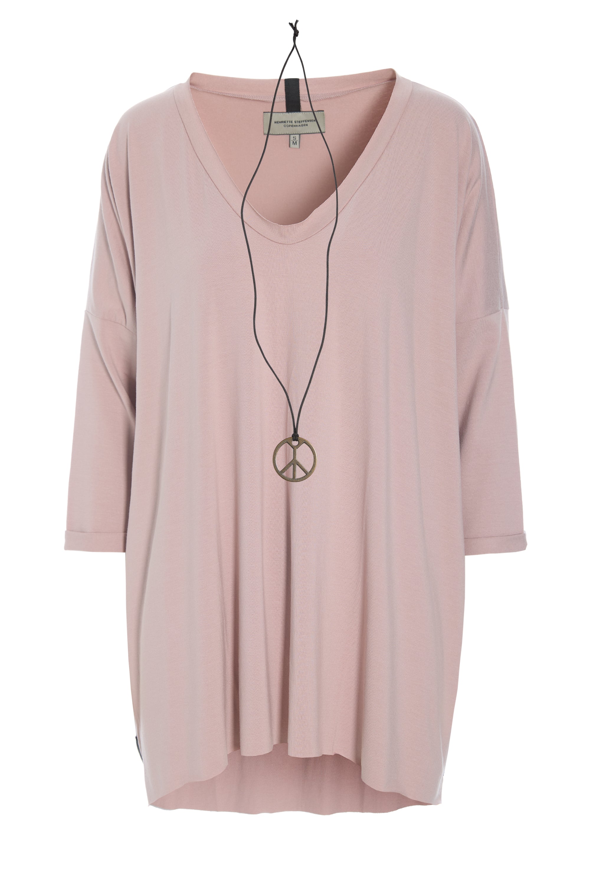 HENRIETTE STEFFENSEN COPENHAGEN OVERSIZED BLOUSE V-NECK - 96078 BLUSER NUDE 401