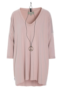 OVERSIZED BLOUSE V-NECK - 96078 - NUDE